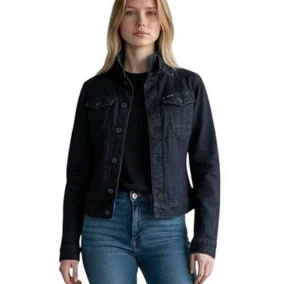 G Star RAW Women Arc Pilot 3D Padded Jacket Dark Wash Denim XS Small NWT $210 - Picture 2 of 14